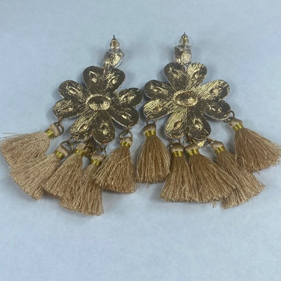 Jujlia Jewelry Chandelier Dangle Drop Pierced Earrrings Tassell Floral Boho - Picture 3 of 16